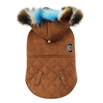 Croci Hondenjas Shearling Gevoerd Bruin