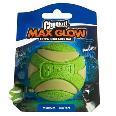 Chuckit Max Glow Ultra Squeekerbal Groen