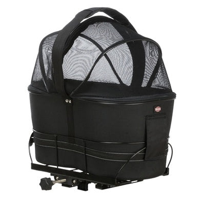 Trixie Fietsmand Achterop Zwart Met Kussen En Kap